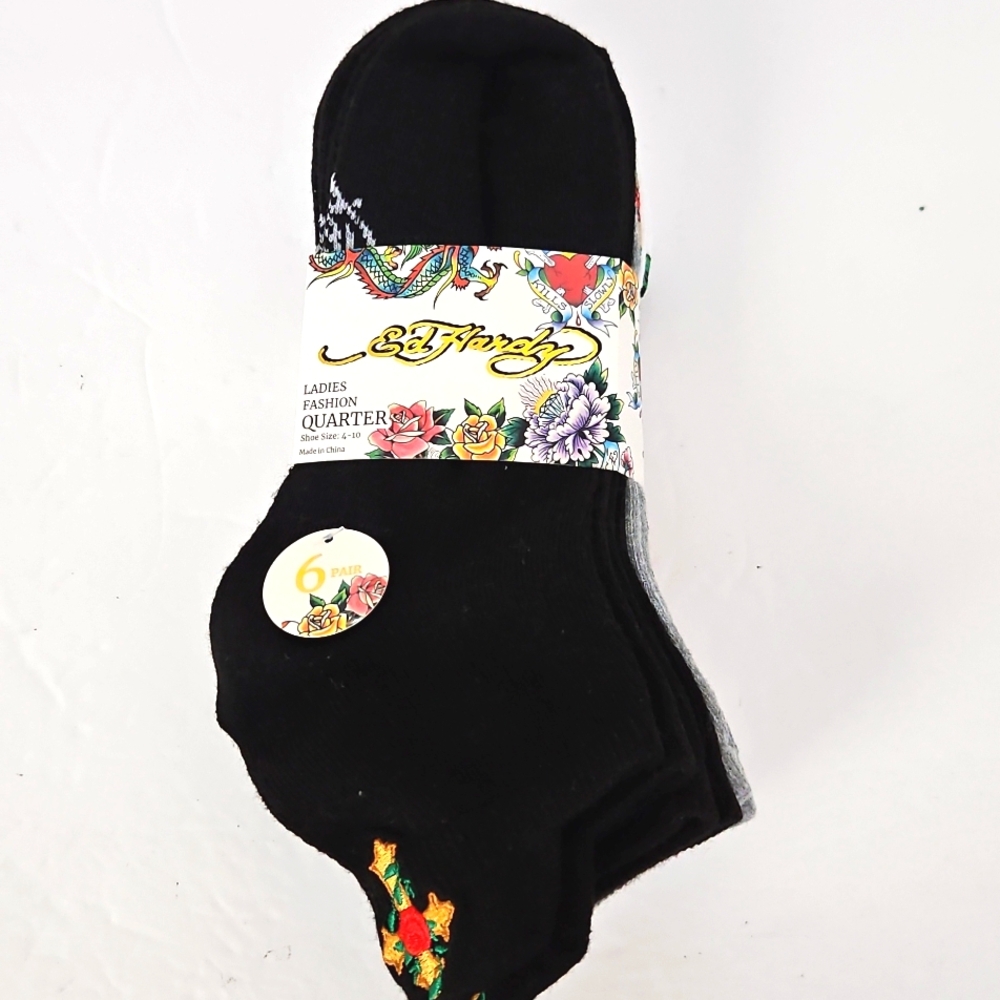 Ed Hardy NWT 6pk Sock Set